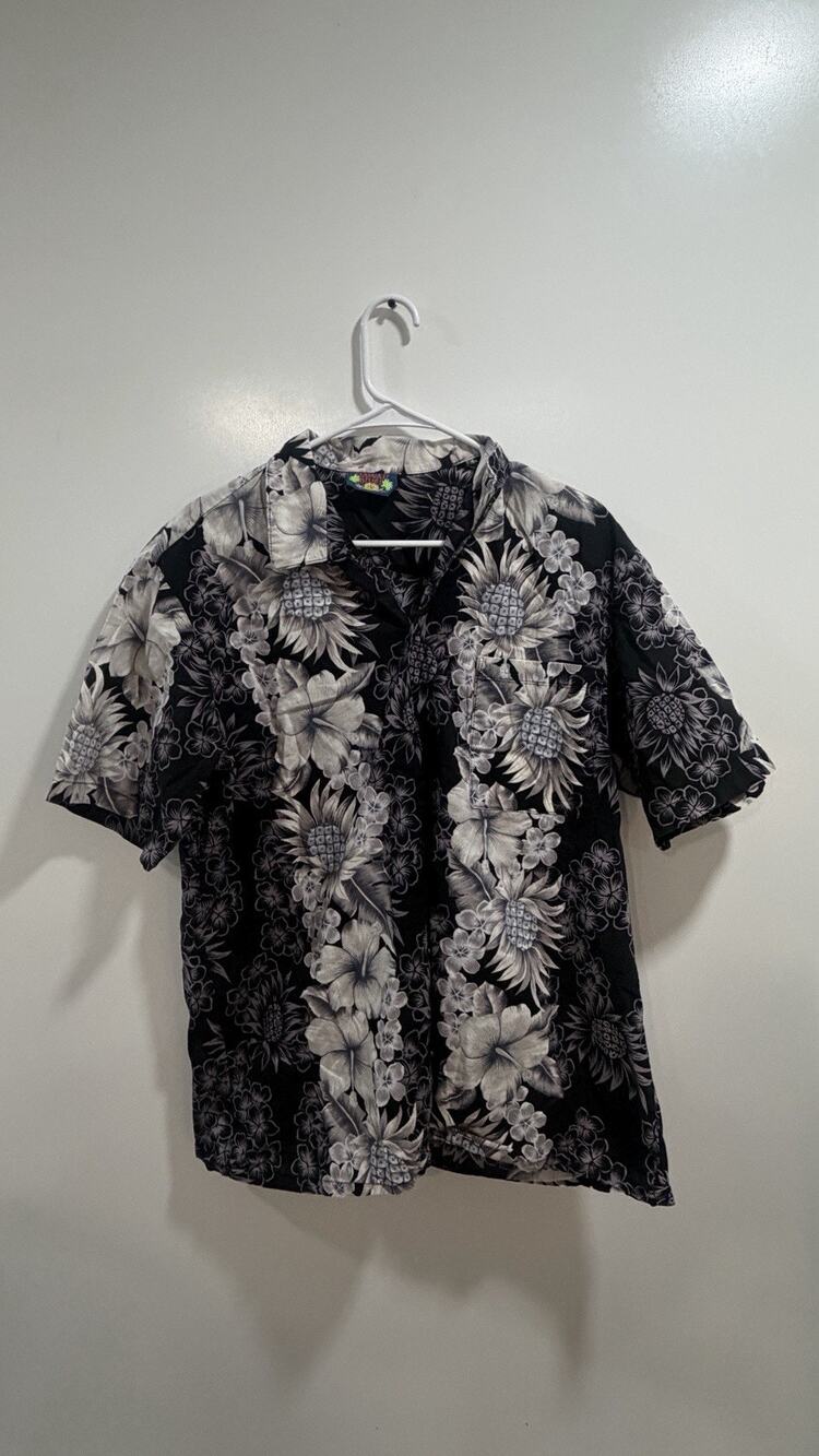 Vintage Hawaii Blues Men’s Button Down Shirt Size L Floral